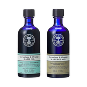Neal's Yard Remedies Geranium & Orange Bath Oil 100ml & Massage Oil 100ml DUO