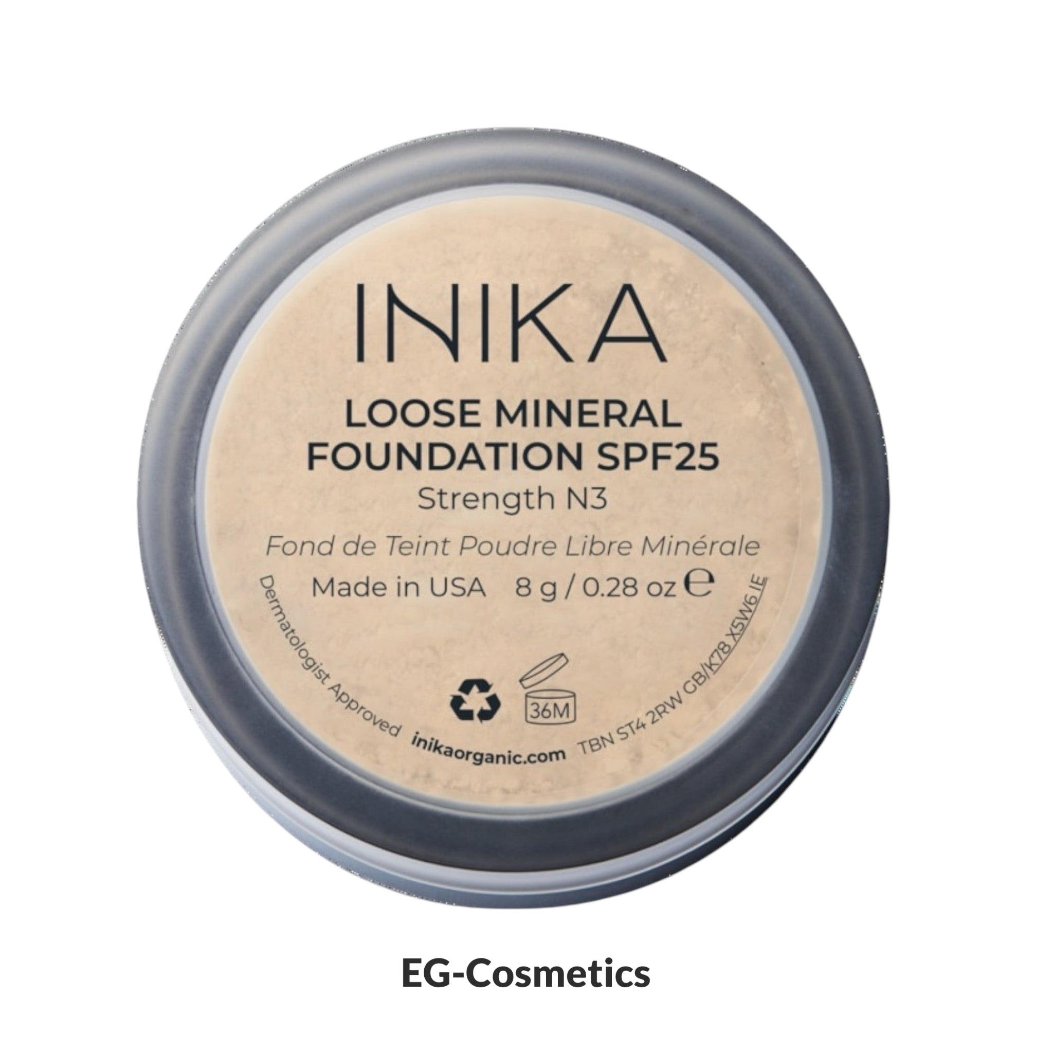 INIKA Certified Loose Mineral Foundation SPF25 8g STRENGTH