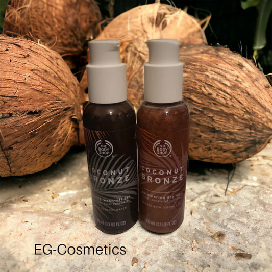 The Body Shop Coconut Bronze Gradual Tan & Glowing WASH-OFF Tan 100ml DUO