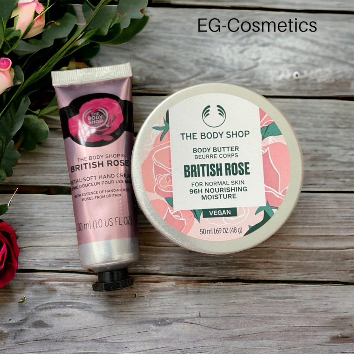 The Body Shop BY EG-Cosmetics British Rose Hand Cream & Body Butter DUO
