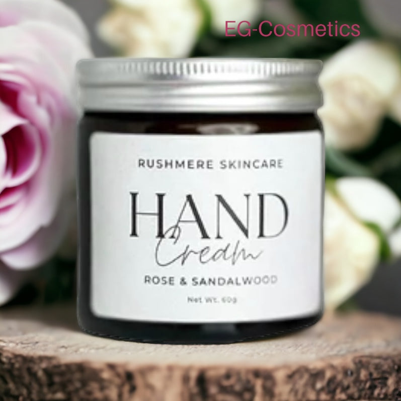 Rushmere Skincare Rose & Sandalwood Hand Cream (Organic) 60g