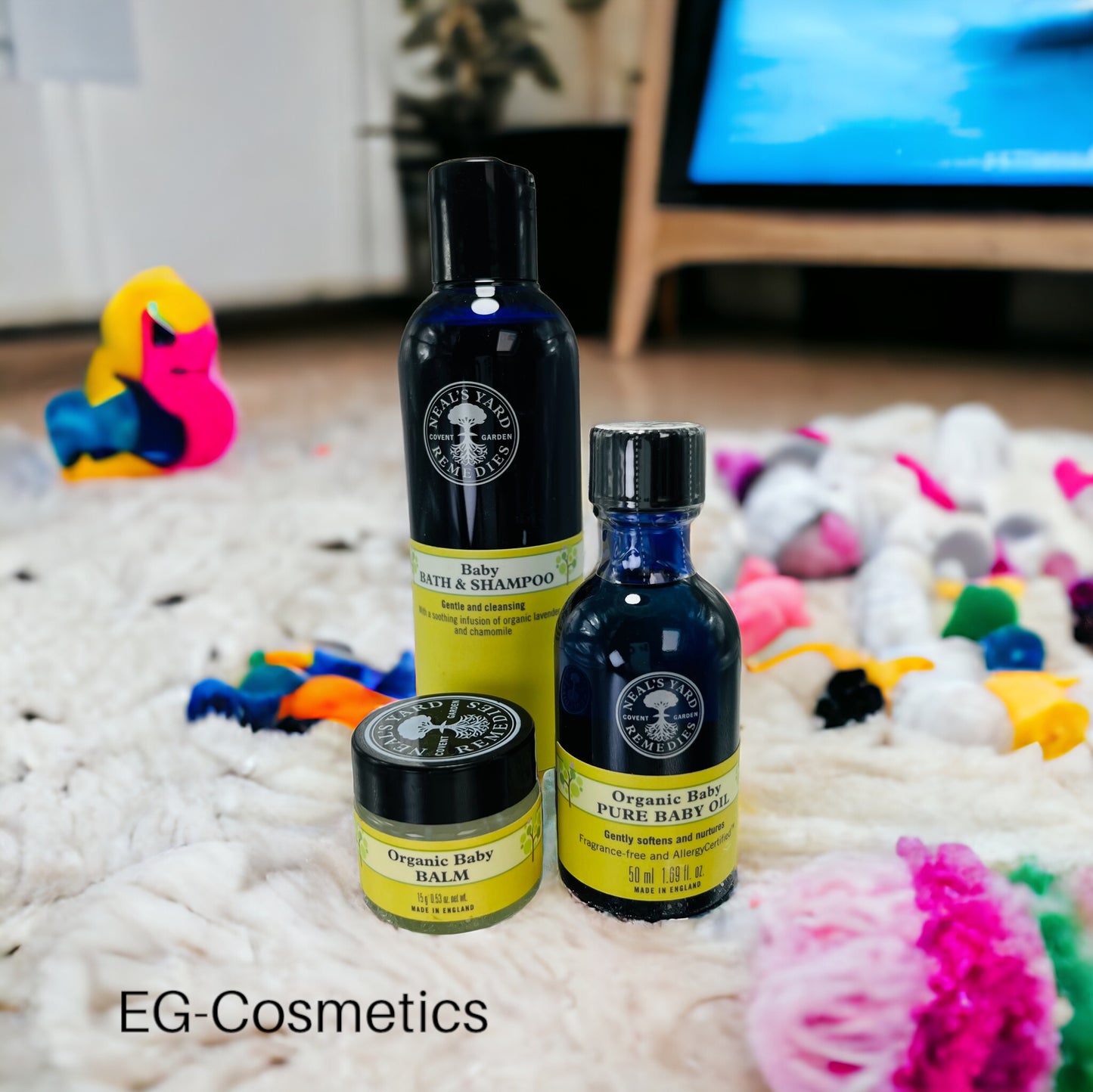 Neal's Yard Remedies by EG-Cosmetics Baby Bathing Bundle, Bath & Shampoo, Baby Oil & Baby Balm