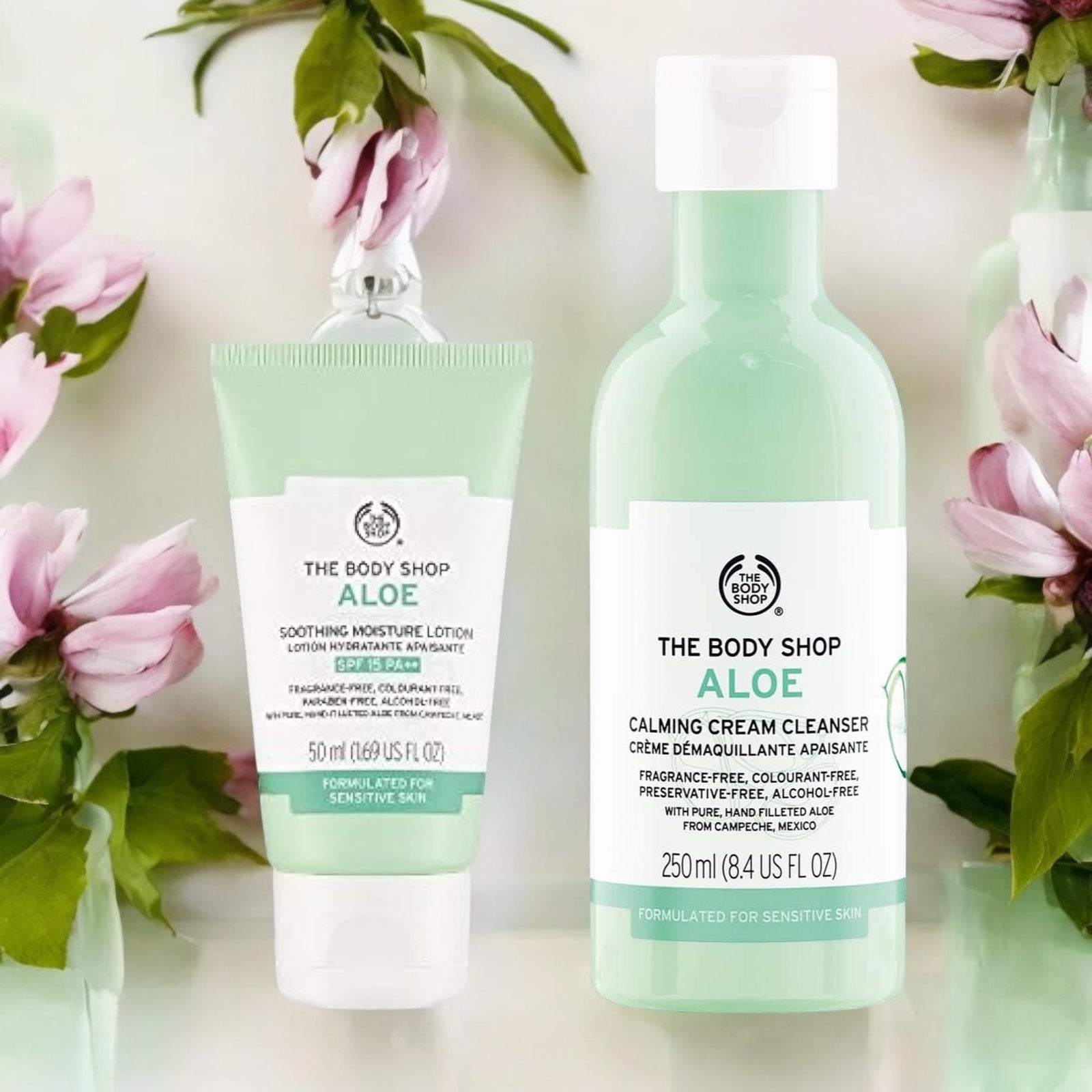 The Body Shop Aloe Vera Cream Cleanser & Soothing Lotion Duo