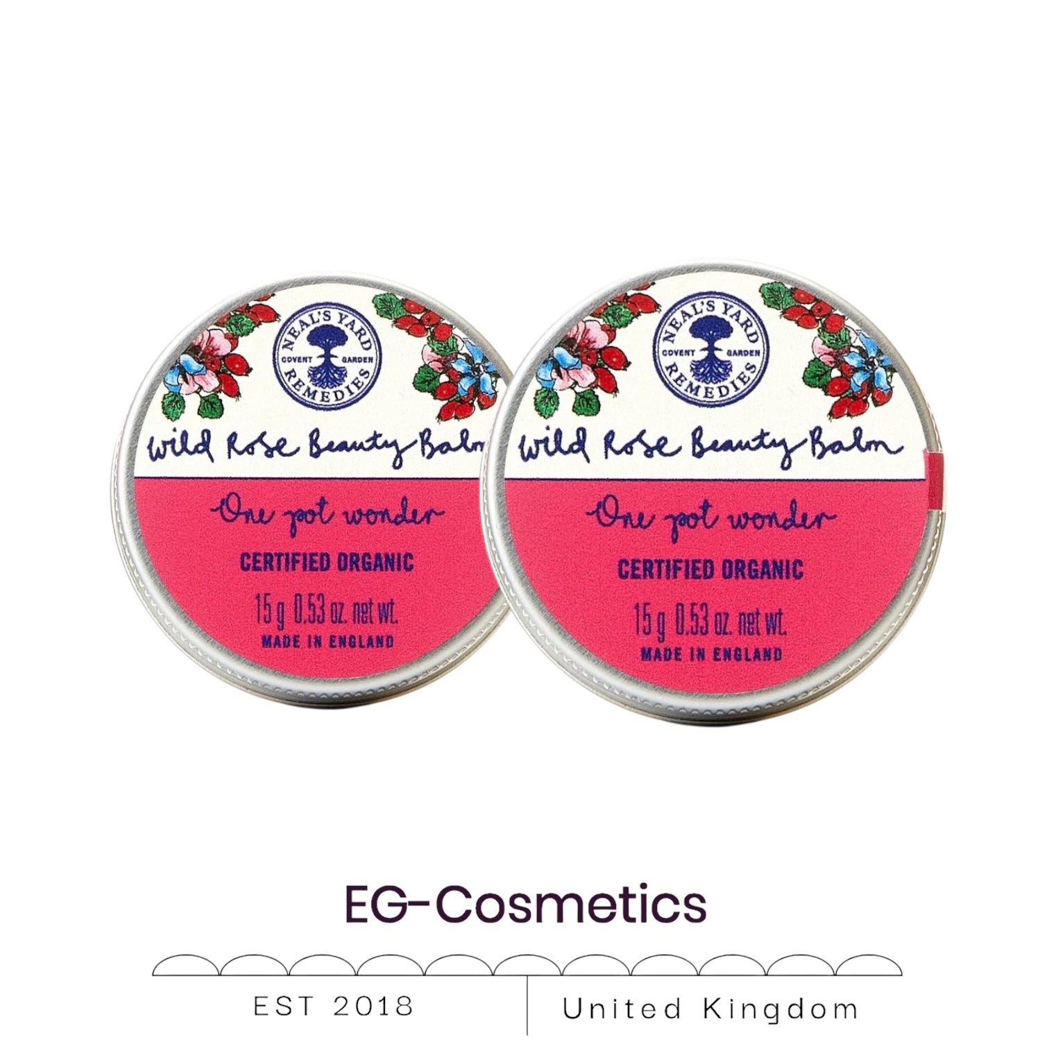 Neal's Yard Remedies Wild Rose Beauty Balm 15ml DUO (2 x 15ml tins)