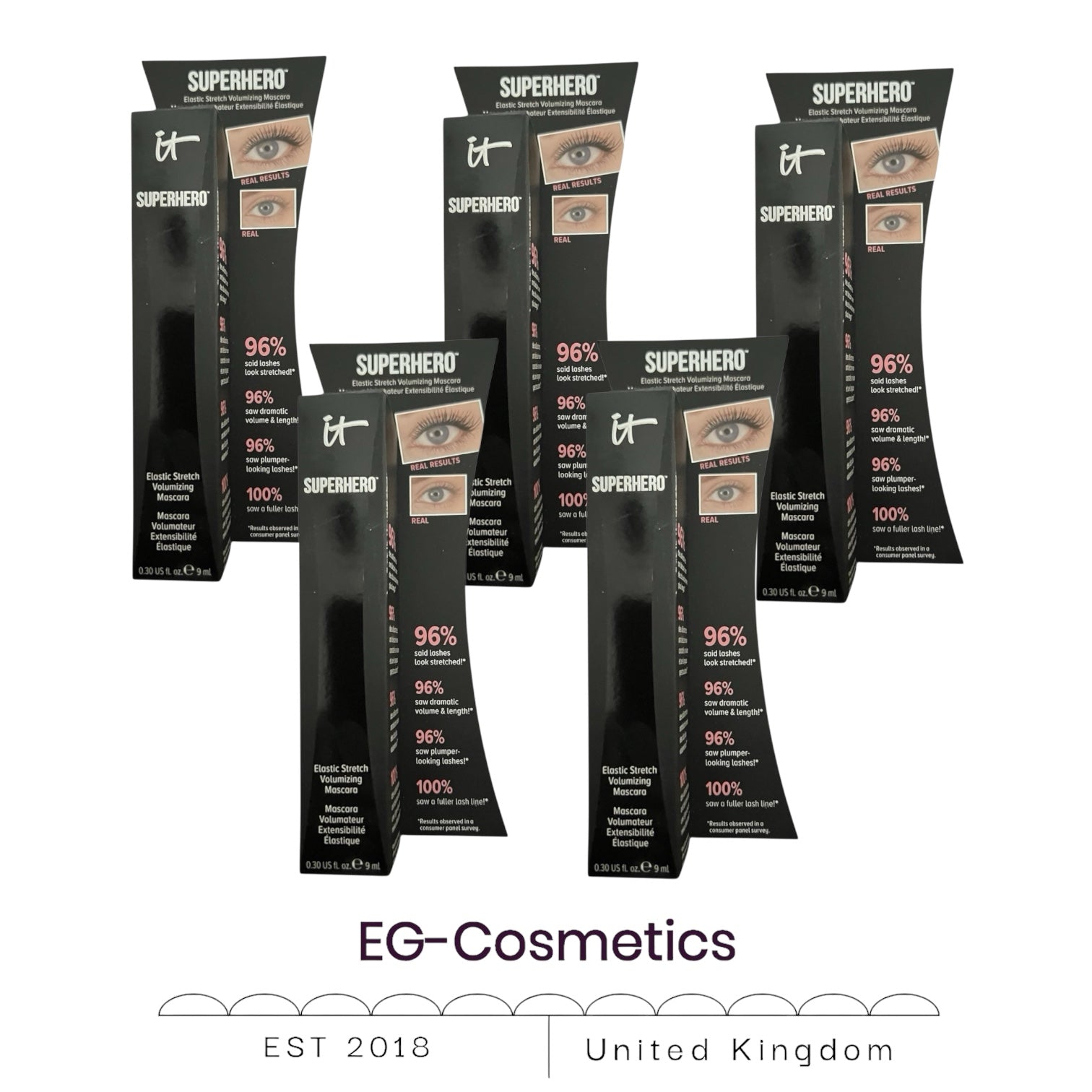 it cosmetics SUPERHERO Mascara (BLACK) 9ml - BULK PURCHASE (5 quantity)
