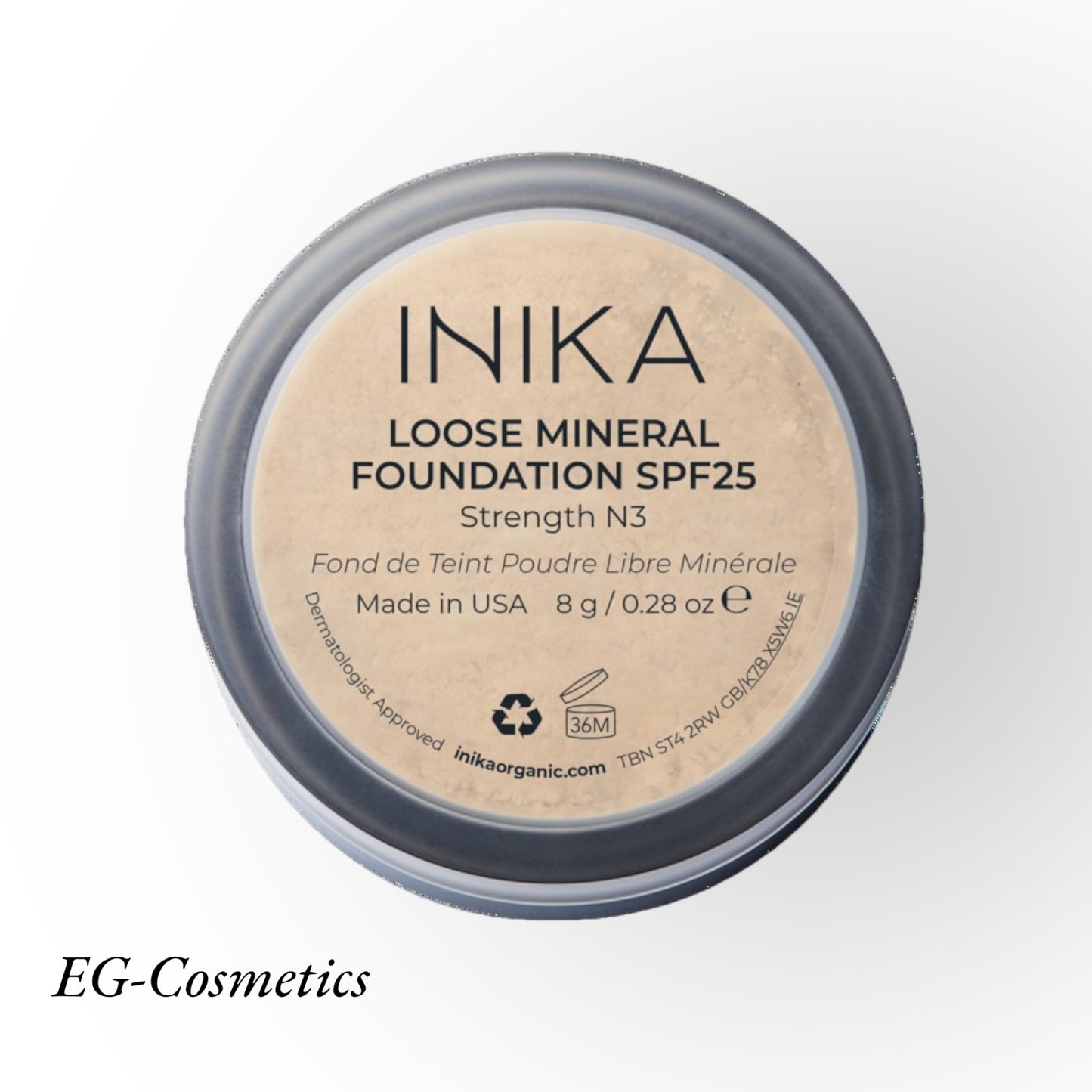 INIKA Certified Loose Mineral Foundation SPF25 8g STRENGTH